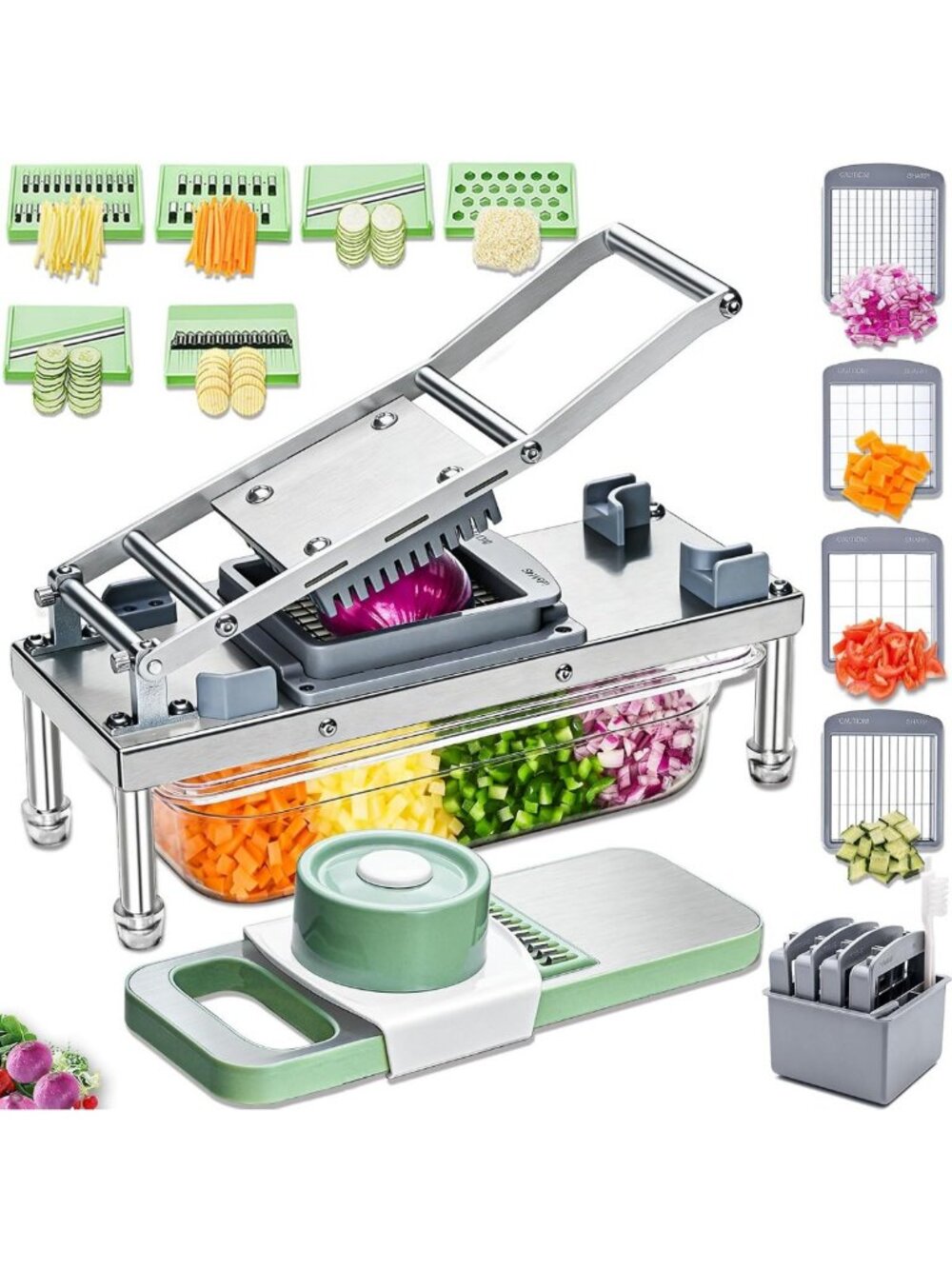 Multi-Functional Vegetable Chopper & Dicer for Onions, Potatoes, & More